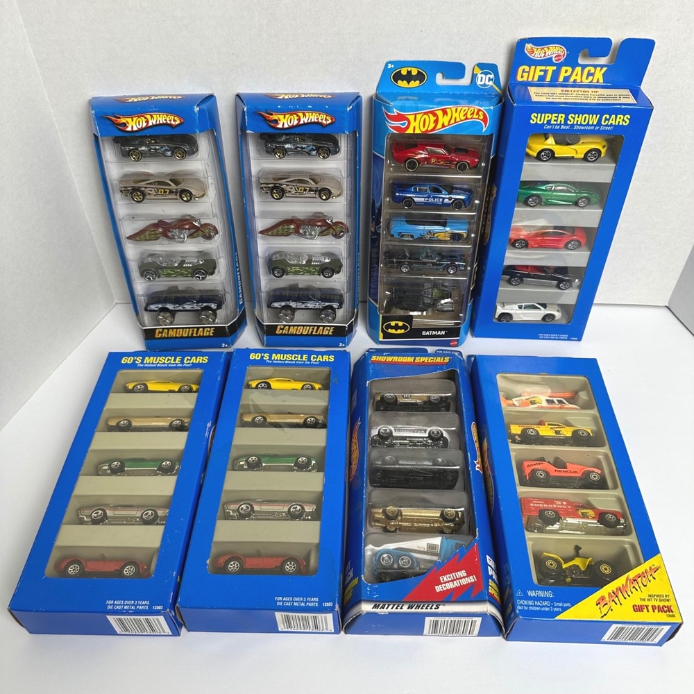 Hot Wheels Vintage 5 Car Pack Lot of 8 Batman Baywatch Muscle Cars 8 Sets
